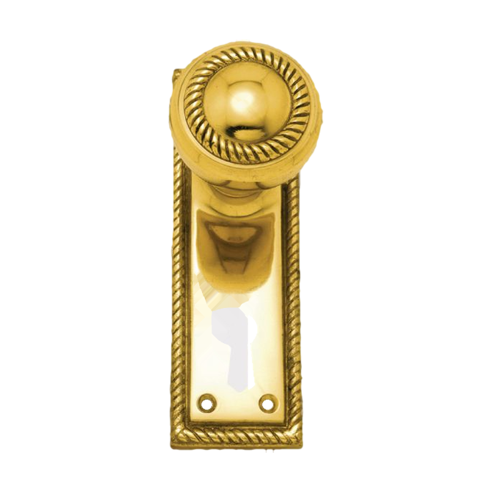 Knob Latch (CC 57mm) PB 152x50mm in Polished Brass