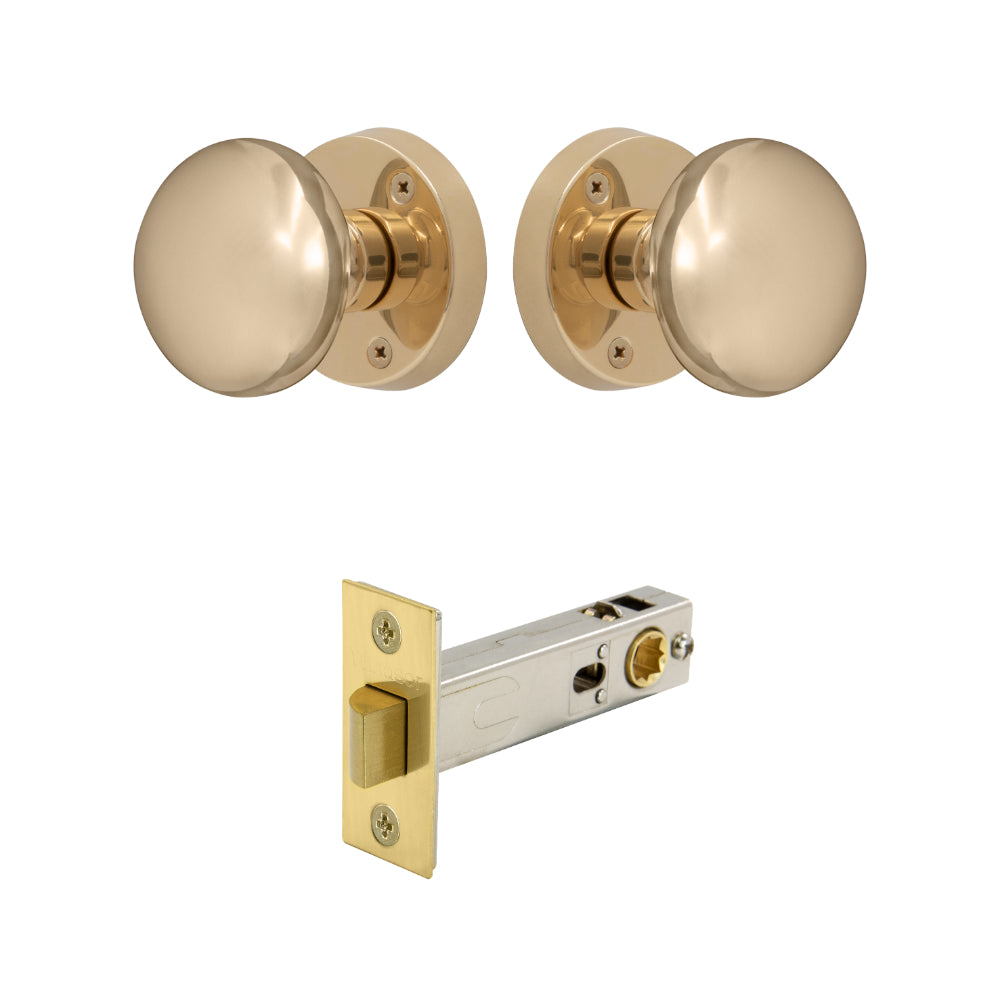 Victorian Knob Rose - Passage in Unlacquered Brass