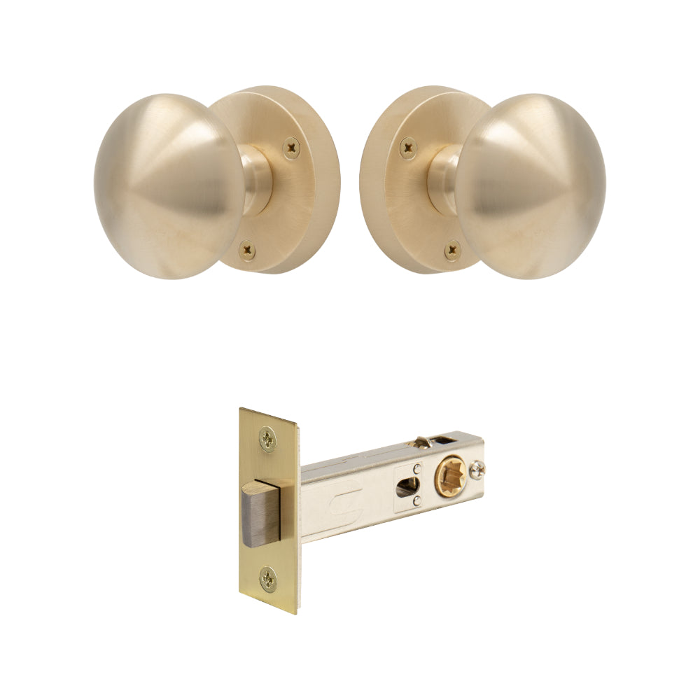 Victorian Knob Rose - Passage in Satin Brass Unlaquered
