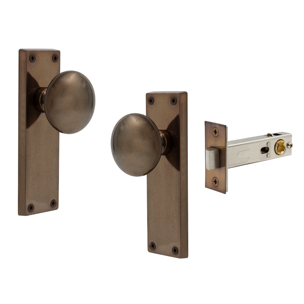 Victorian Knob Plate - Passage in Antique Bronze