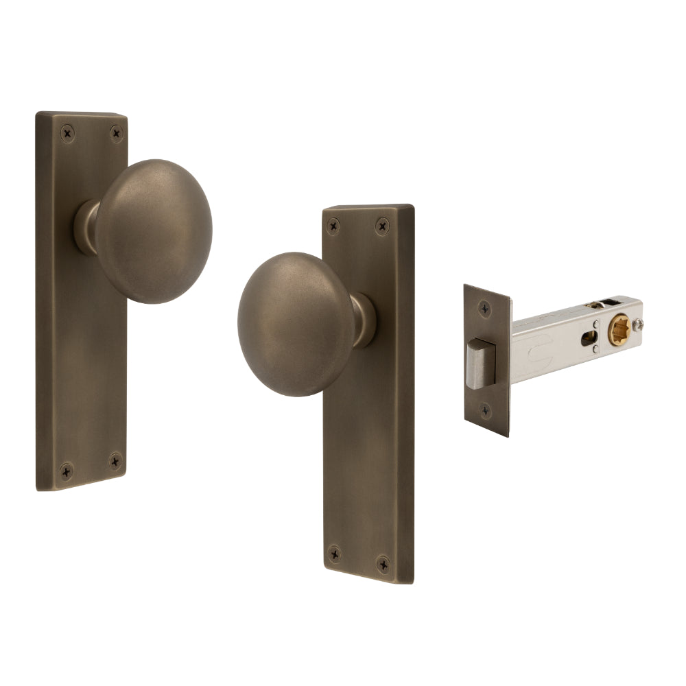 Victorian Knob Plate - Passage in Roman Brass
