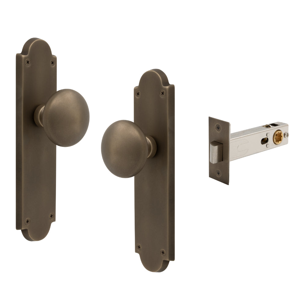 Victorian Knob Plate - Passage in Roman Brass