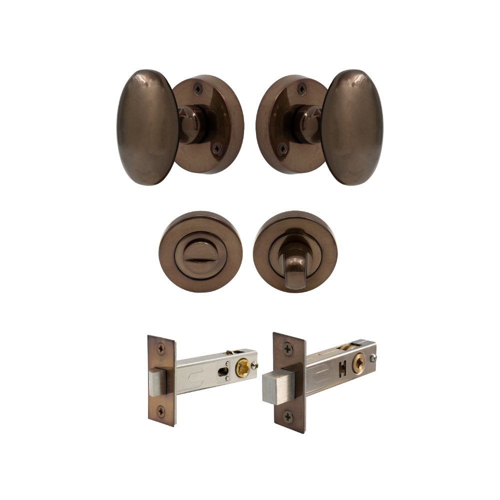 Sutton - Round Rose Privacy Set in Antique Bronze