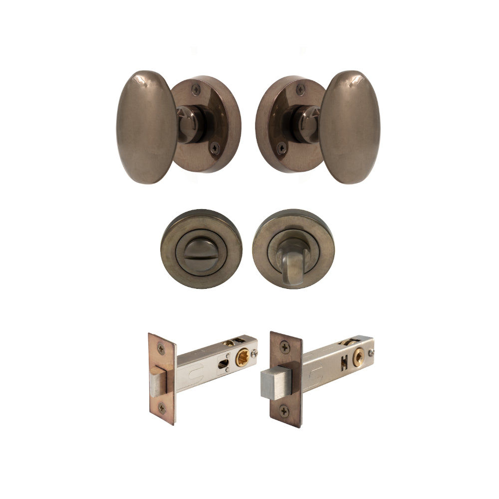 Sutton - Round Rose Privacy Set in Natural Bronze
