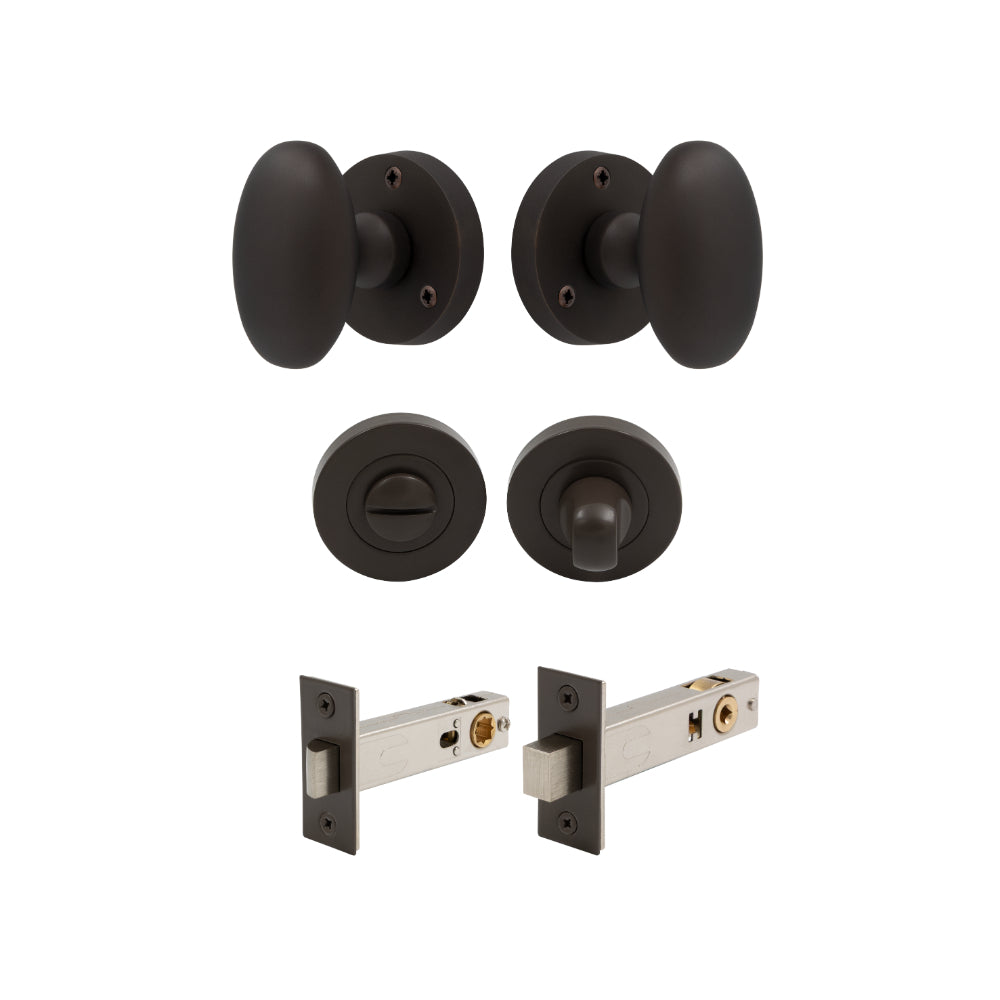 Sutton - Round Rose Privacy Set in Vintage Bronze