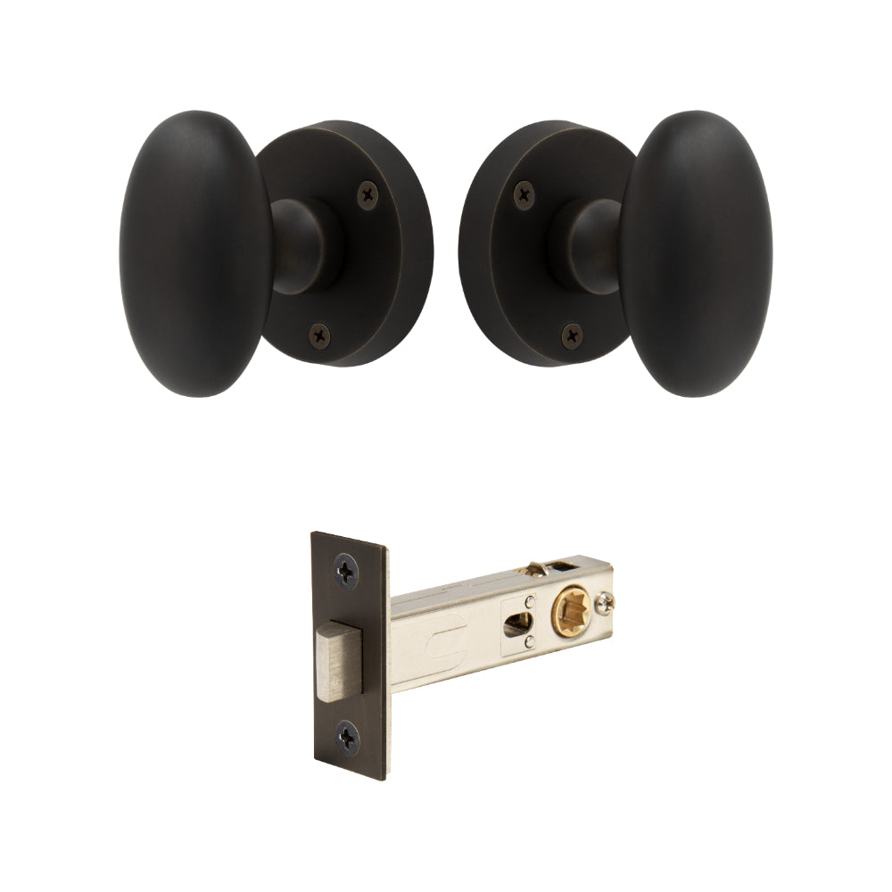 Knob Oval Rose - Passage in Dark Roman Brass