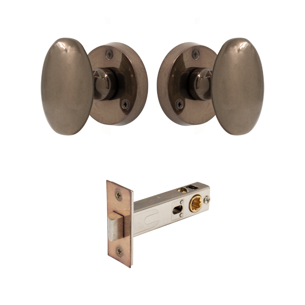 Knob Oval Rose - Passage in Natural Bronze
