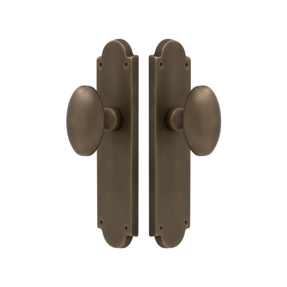 Oval Knob Latch in Roman Brass