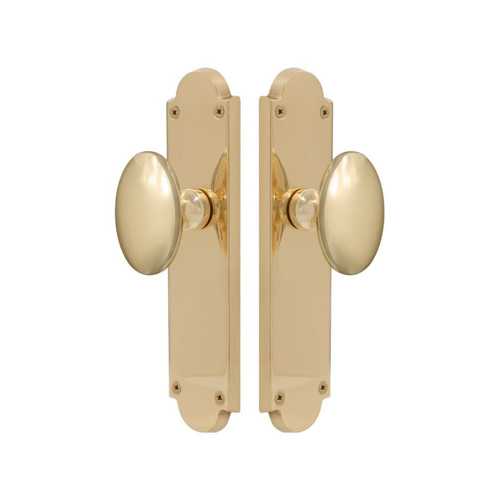 Oval Knob Latch in Unlacquered Satin Brass