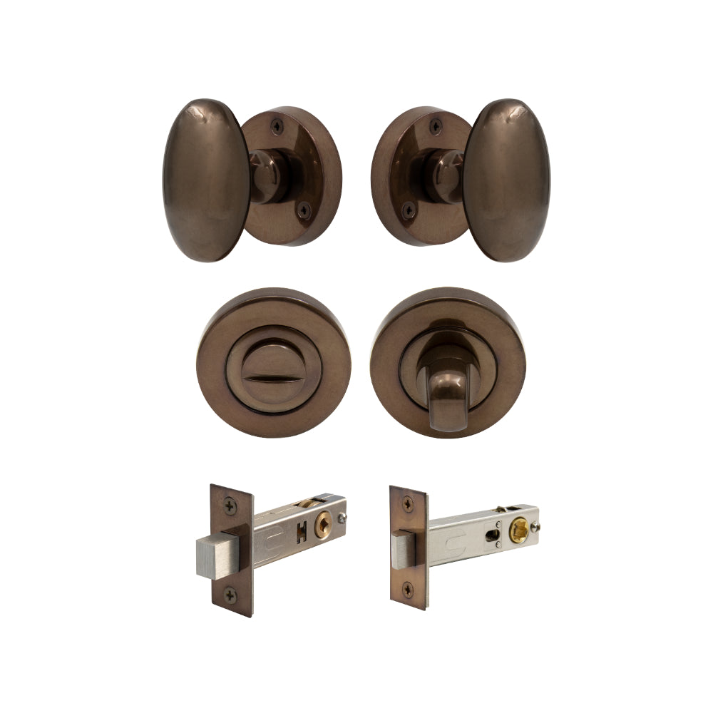 Camden - Round Rose Privacy Set in Antique Bronze