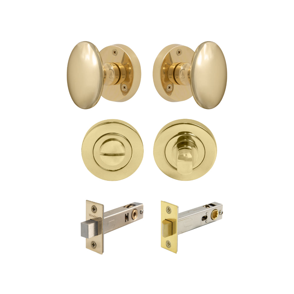 Camden - Round Rose Privacy Set in Polished Brass