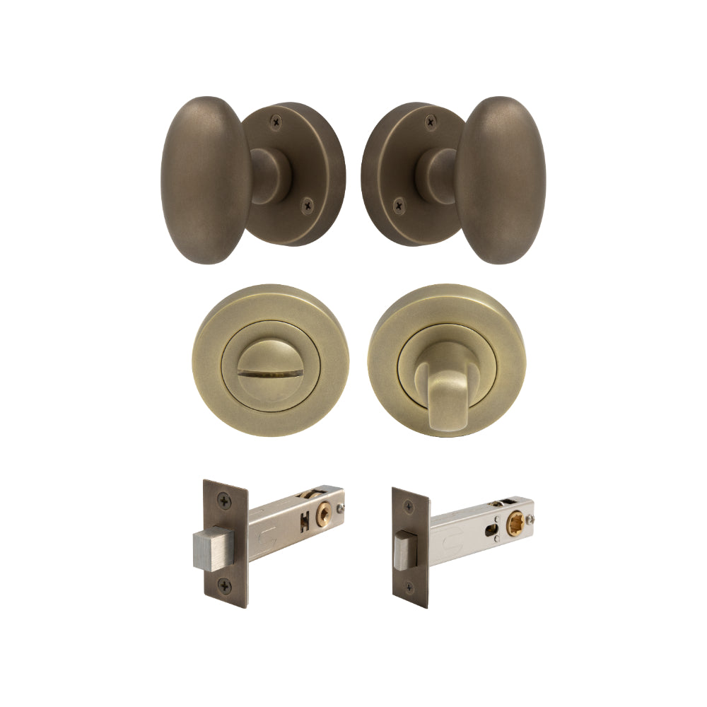 Camden - Round Rose Privacy Set in Roman Brass