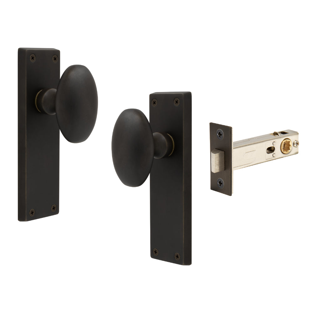 Knob Oval Plate - Passage in Dark Roman Brass