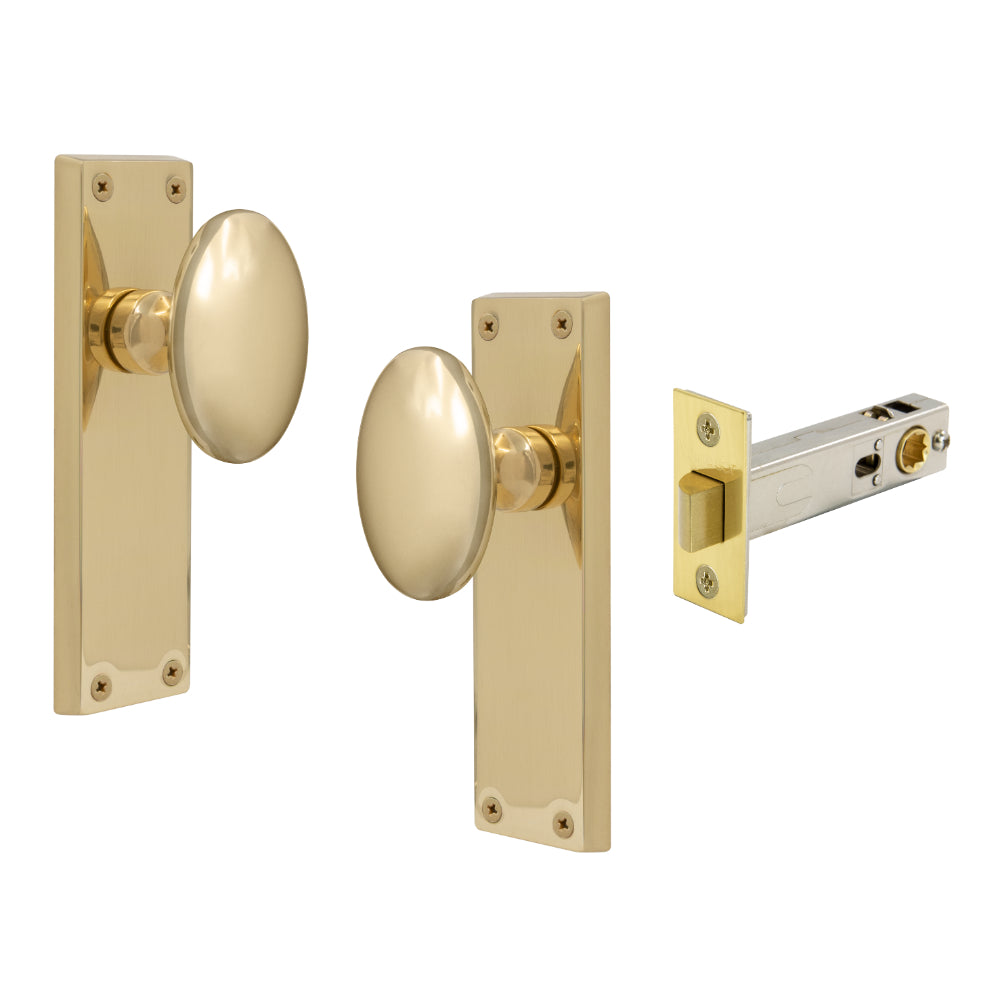 Knob Oval Plate - Passage in Polished Brass