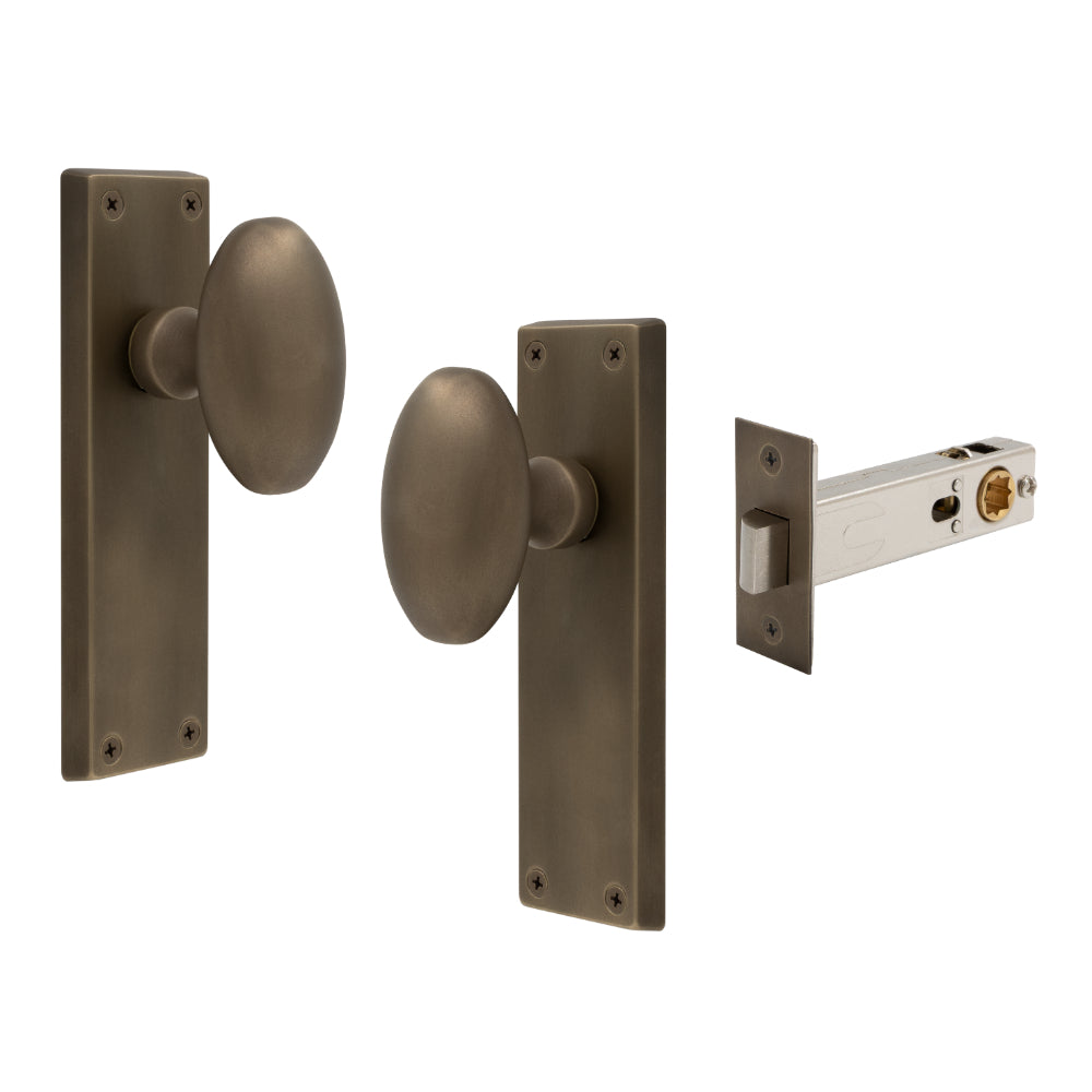 Knob Oval Plate - Passage in Roman Brass