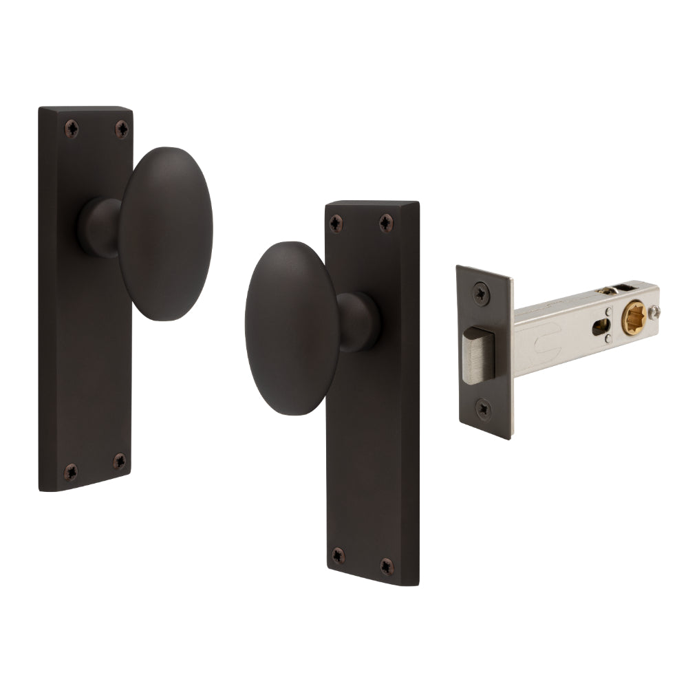 Camden Square Longplate - Passage Set in Vintage Bronze