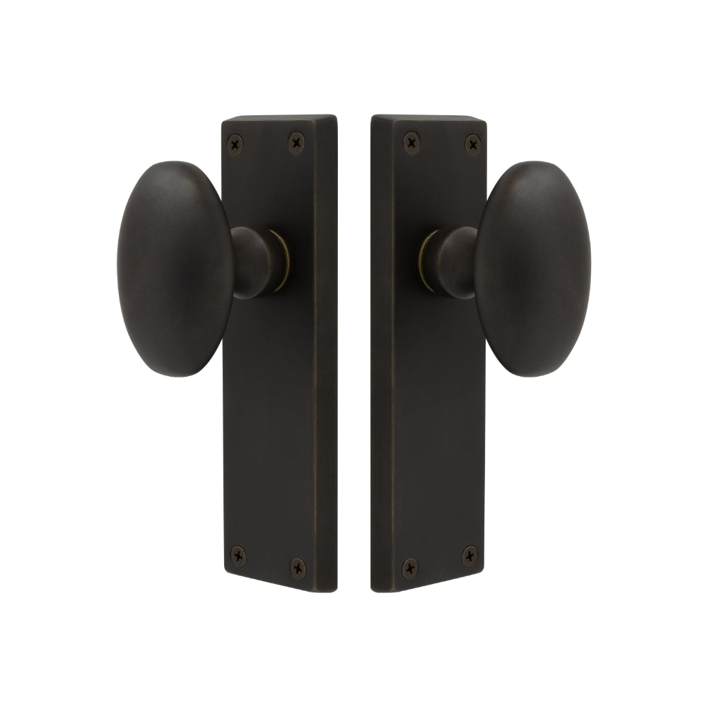 Oval Knob Latch in Dark Roman Brass