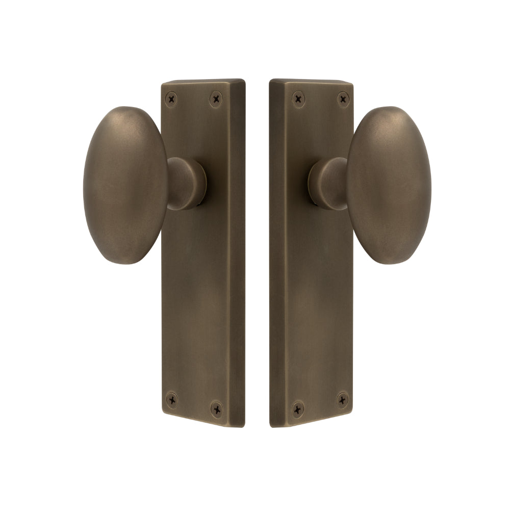 Oval Knob Latch in Roman Brass