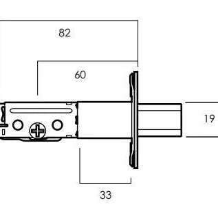 SYMMETRY DEADBOLT (BOLT ONLY) 60-70MM BACKSET TP in Satin Stainless