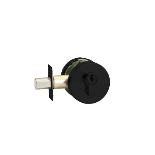 Jura Elite Round Slimline Deadbolt, Single Cylinder in Black