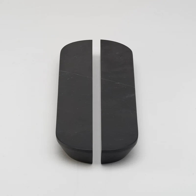Dot Marble Handle Large in Black Marble