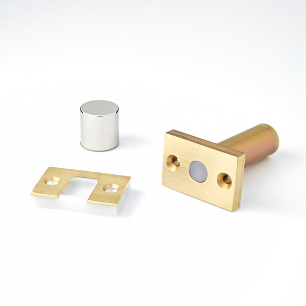Ghostop Jamb Mount Lighter Doors Satin Brass with Black Strike Ramp in Satin Brass/Black