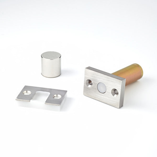 Ghostop Jamb Mount Lighter Doors Satin Stainless with Black Strike Ramp in Satin Stainless/Black