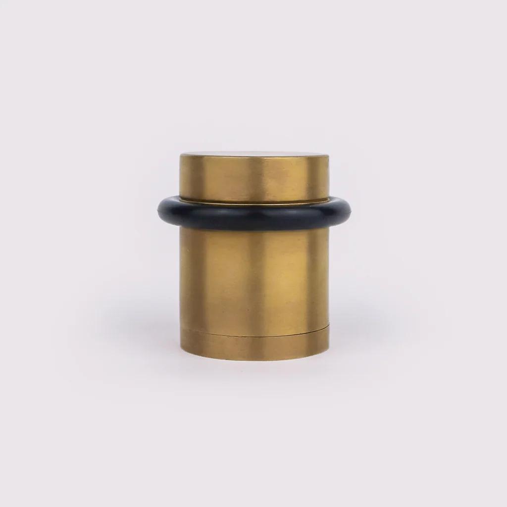 Floor Door Stop - Acid Washed Brass in Acid Washed Brass