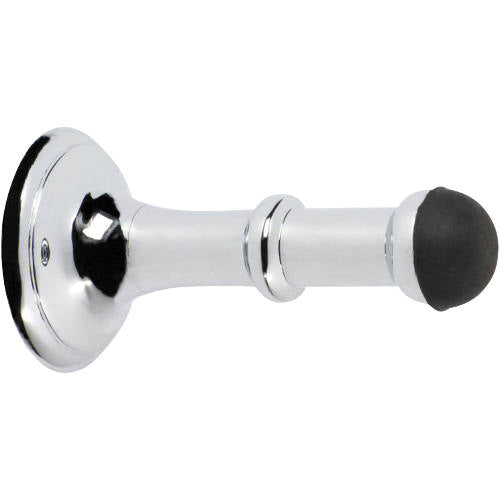 Tradco concealed fix door stop, 80mm length, with wall mounting hardware visible on a door edge.