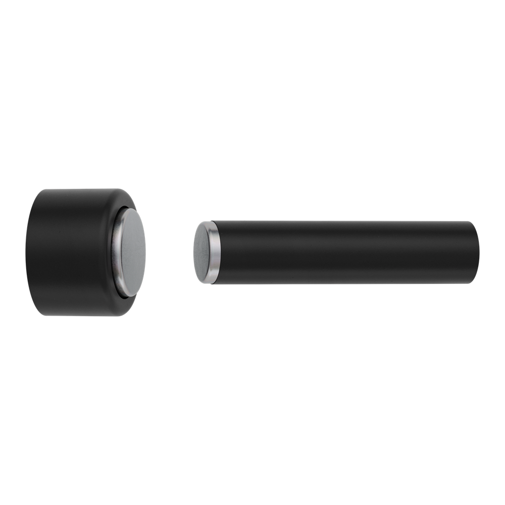 Door Stop Concealed Fix Pencil Magnetic Matt Black D17xP75mm in Matt Black