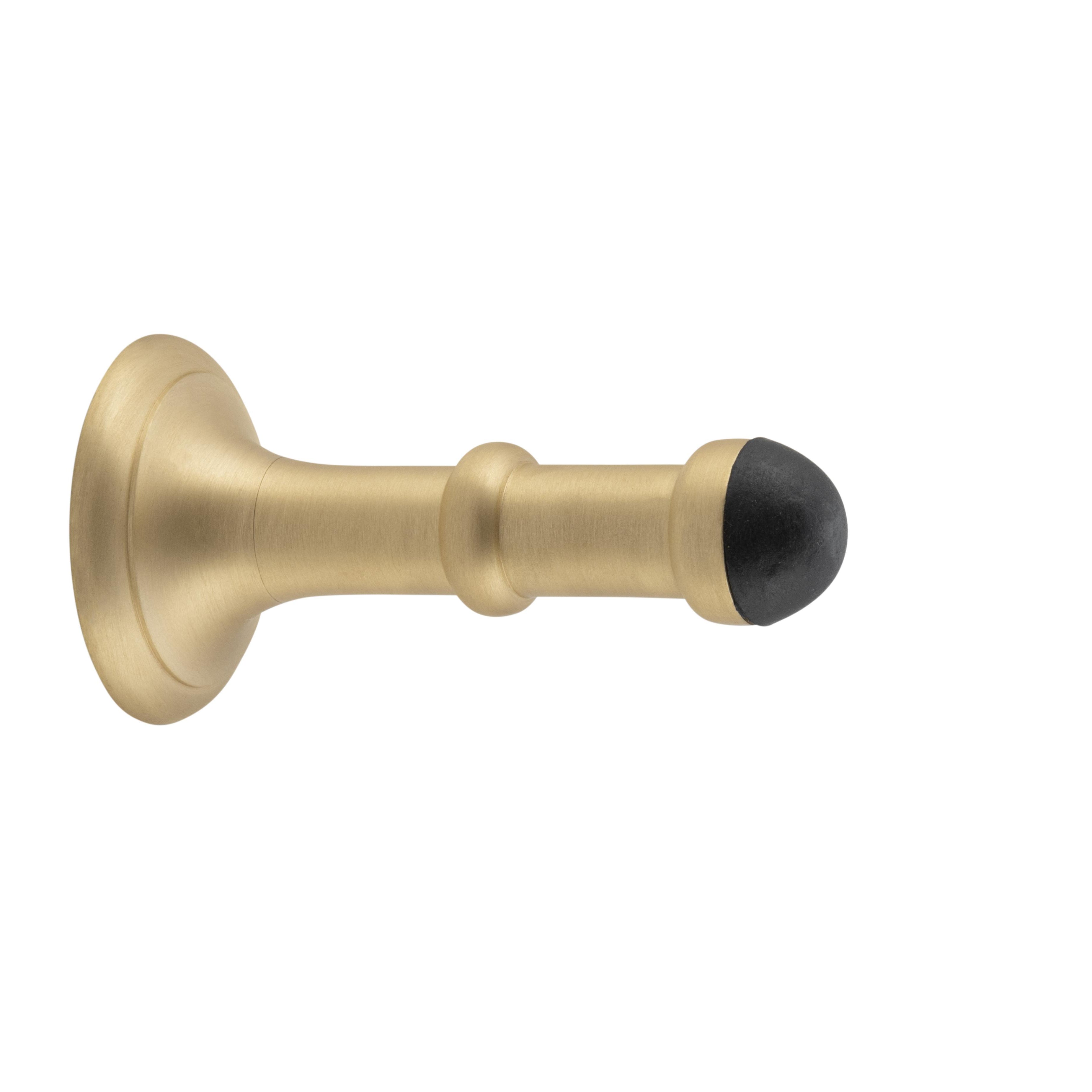 Door Stop Concealed Fix Small Satin Brass D43xP80mm in Satin Brass