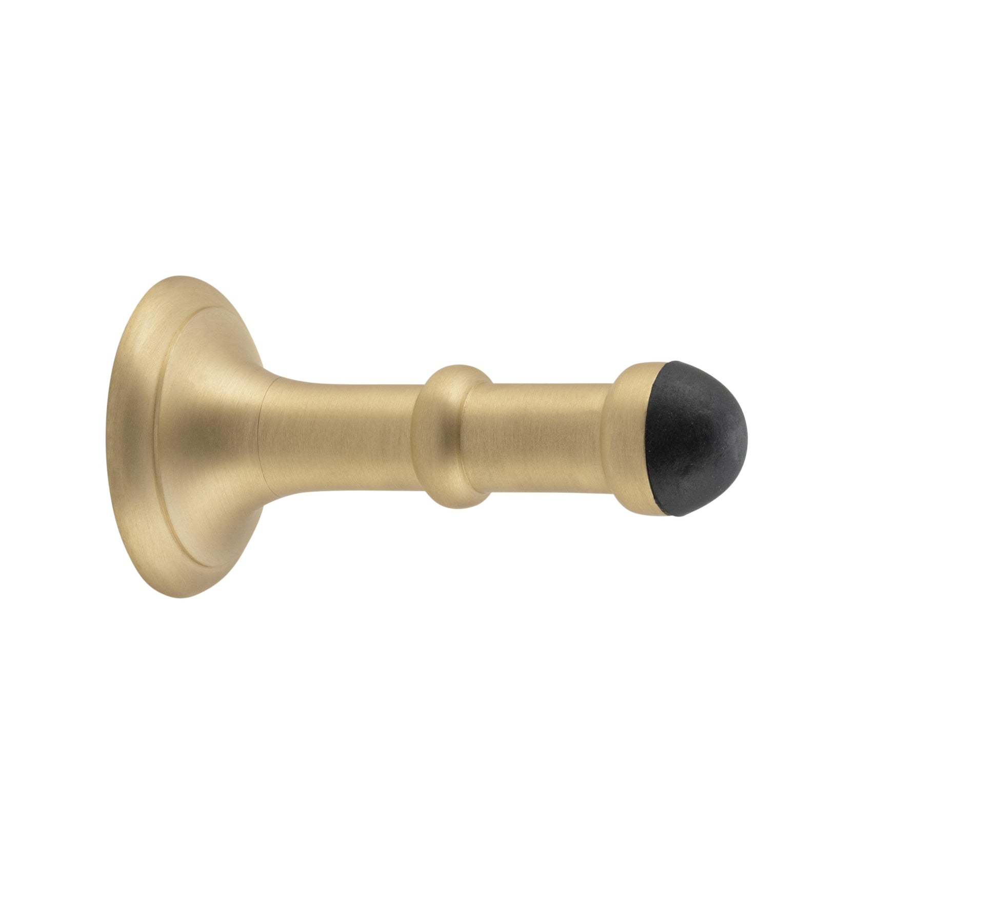 Door Stop Concealed Fix Small Satin Brass D43xP80mm in Satin Brass