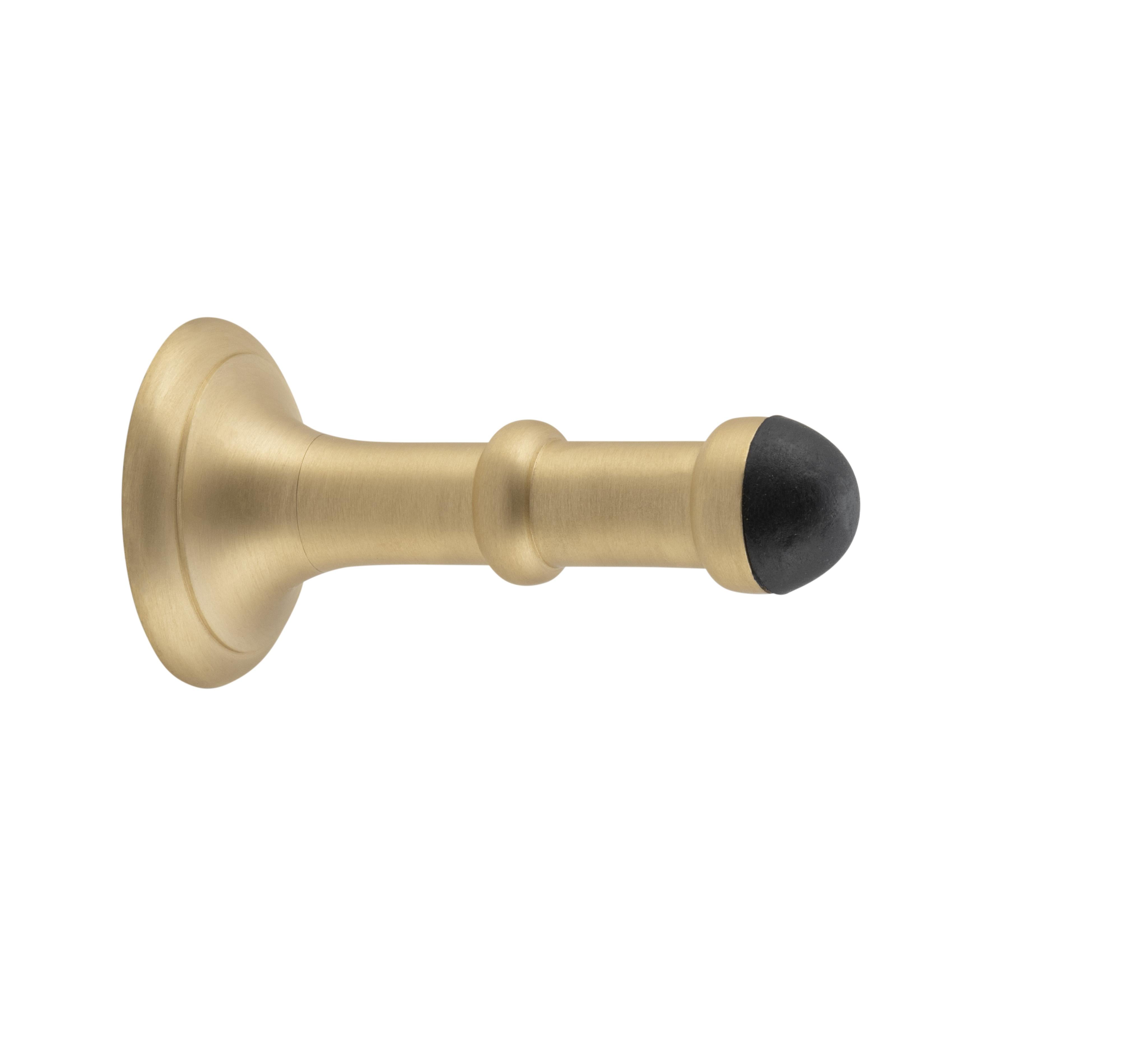 Door Stop Concealed Fix Small Satin Brass D43xP80mm in Satin Brass