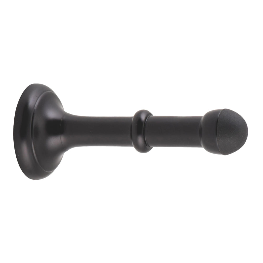 Door Stop Concealed Fix Large Matt Black D43xP100mm in Matt Black