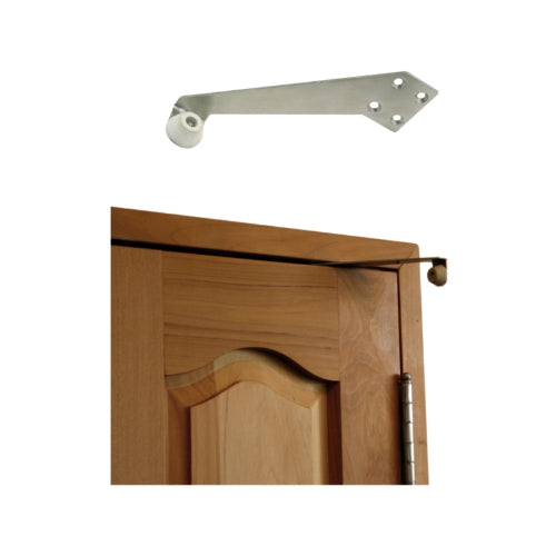 Zanda Overhead Door Stop - Satin Stainless / Left Hand in Satin Stainless