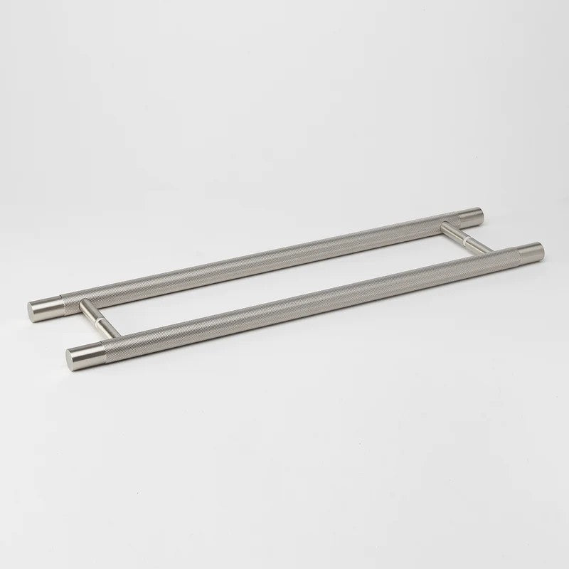 Lo & Co Kintore Entry Pull in matte black finish, architectural hardware with sleek, modern design for doors.