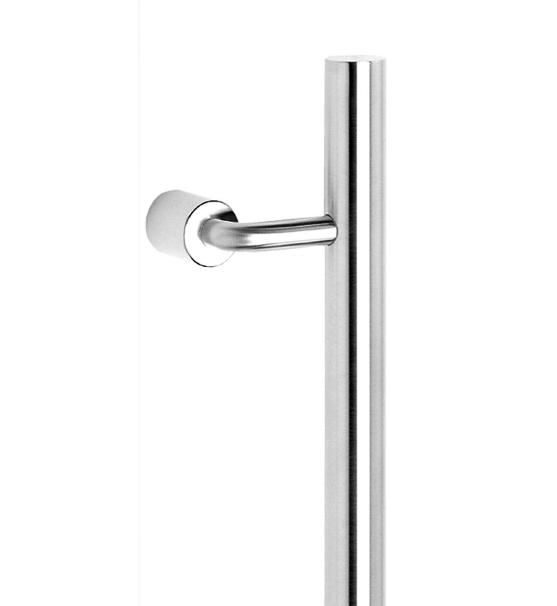 6500 Offset Pair of Entrance Handles, Back-to-Back, 2300mm x 25mm, CTC 2140mm in Satin Stainless