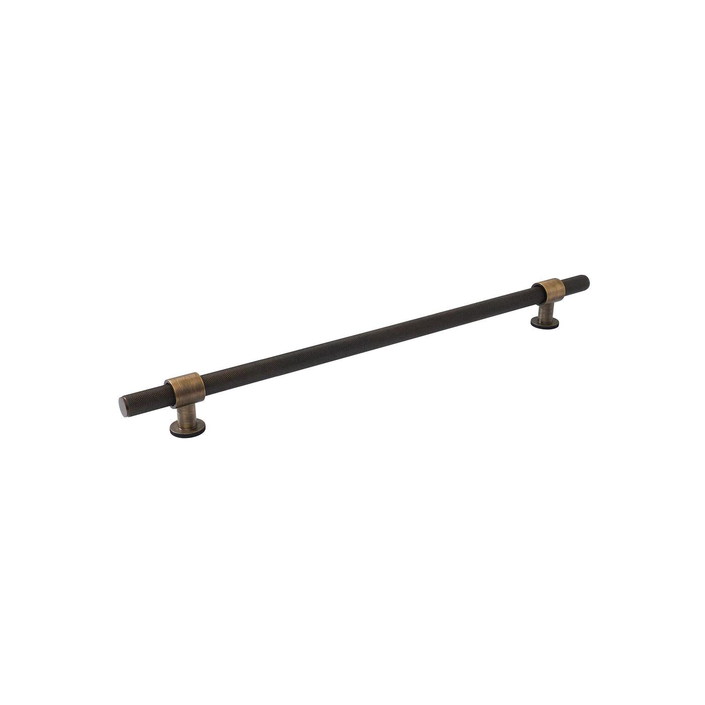 MOMO BELGRAVIA KNURLED DOOR PULL WITH BACK TO BACK FIXING 416MM BRONZE in Bronze