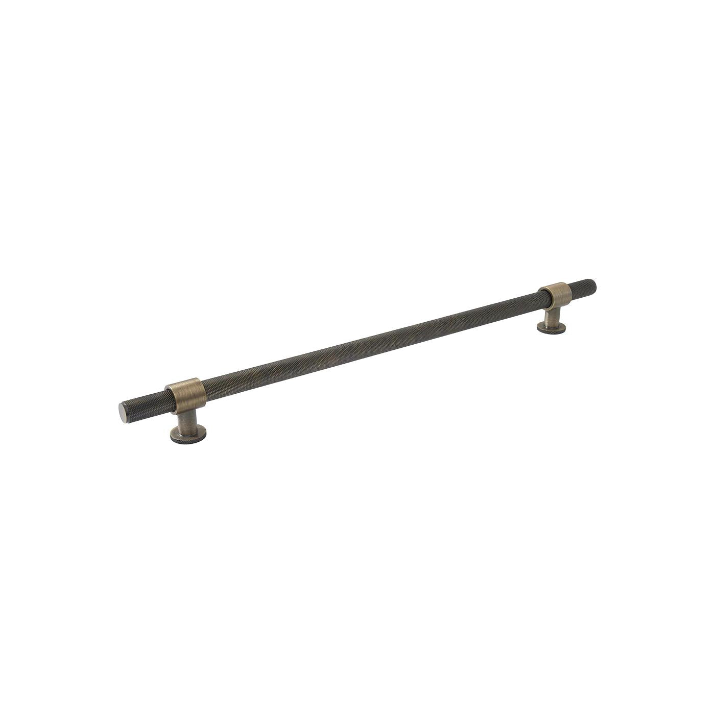 MOMO BELGRAVIA KNURLED DOOR PULL WITH BACK TO BACK FIXING 416MM DARK BRUSHED BRASS in Dark Brushed Brass