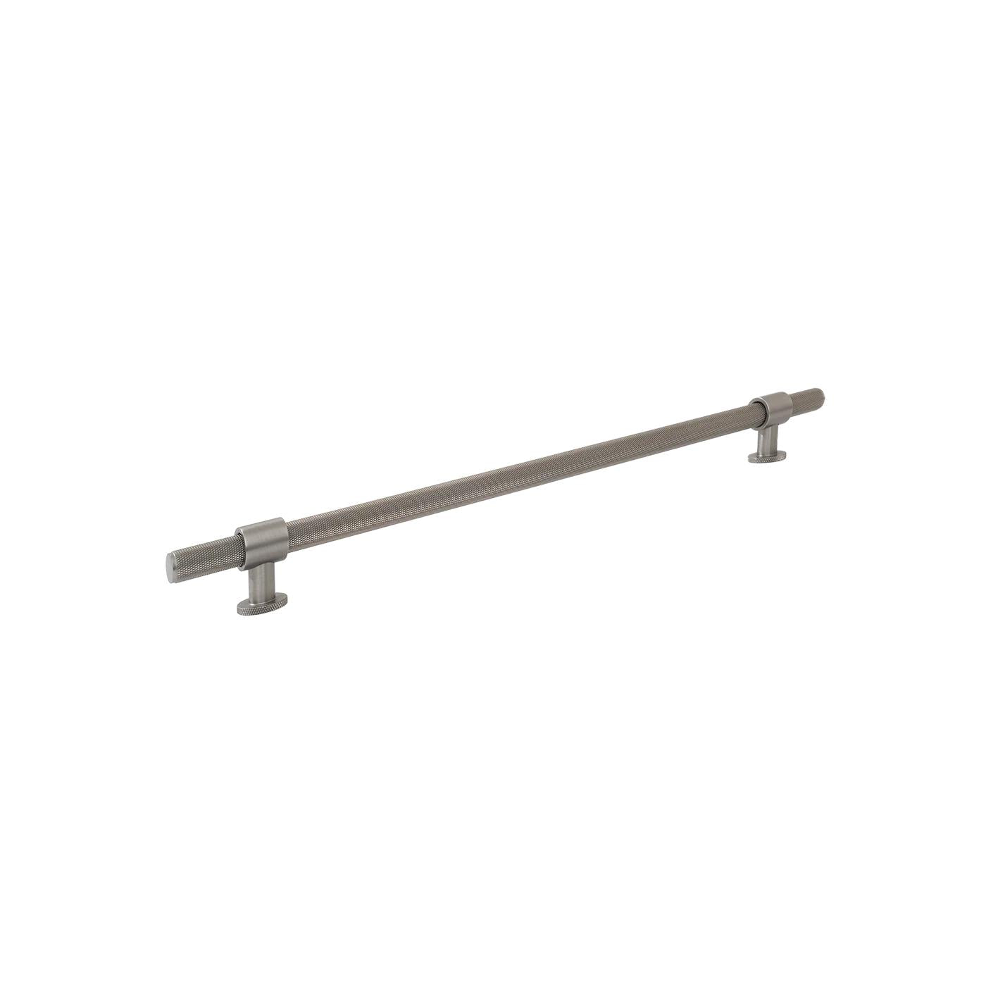 MOMO BELGRAVIA KNURLED DOOR PULL WITH BACK TO BACK FIXING 416MM DULL BRUSHED NICKEL in Dull Brushed Nickel