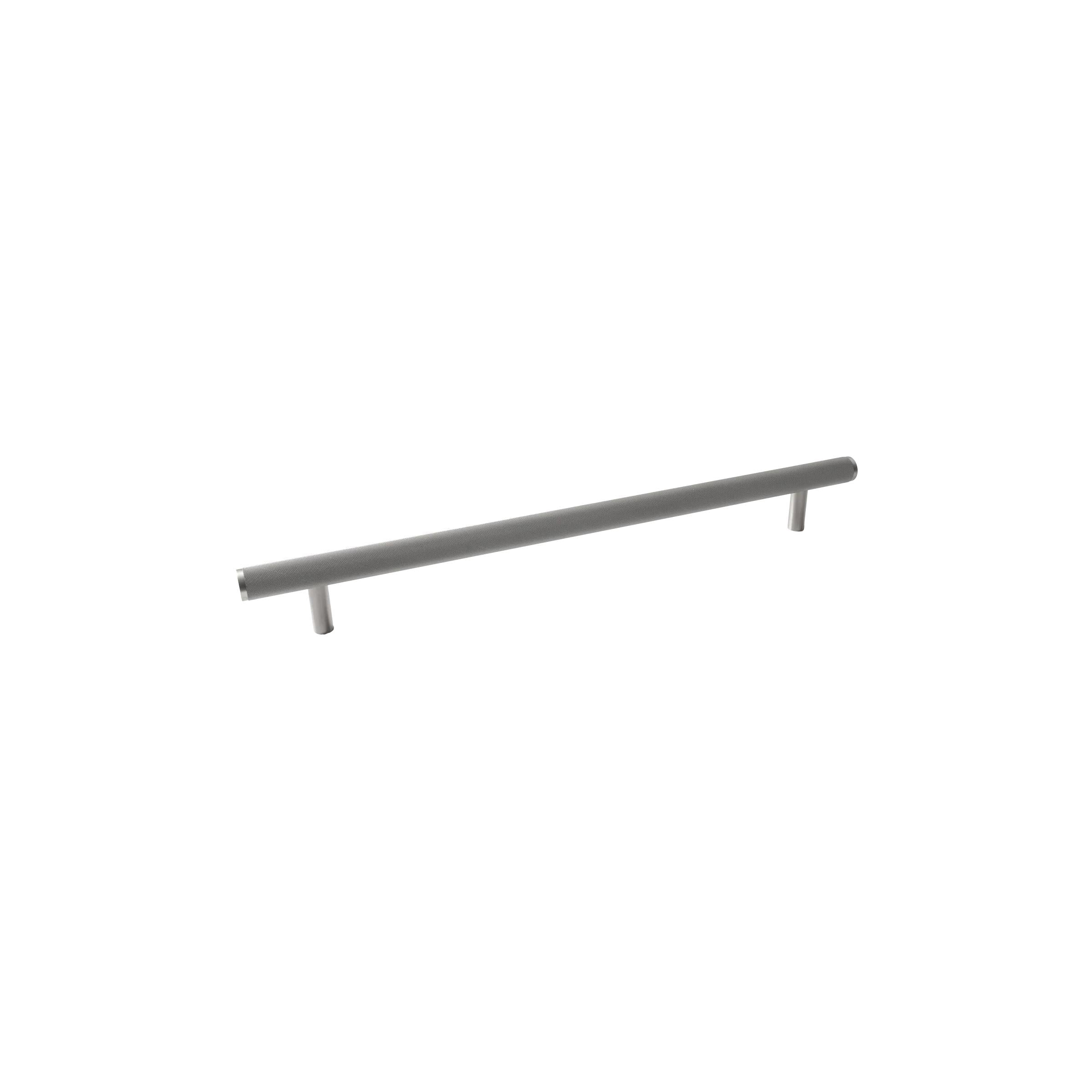 MOMO BELLEVUE KNURLED DOOR PULL WITH BACK TO BACK FIXING 416MM DULL BRUSHED NICKEL in Dull Brushed Nickel