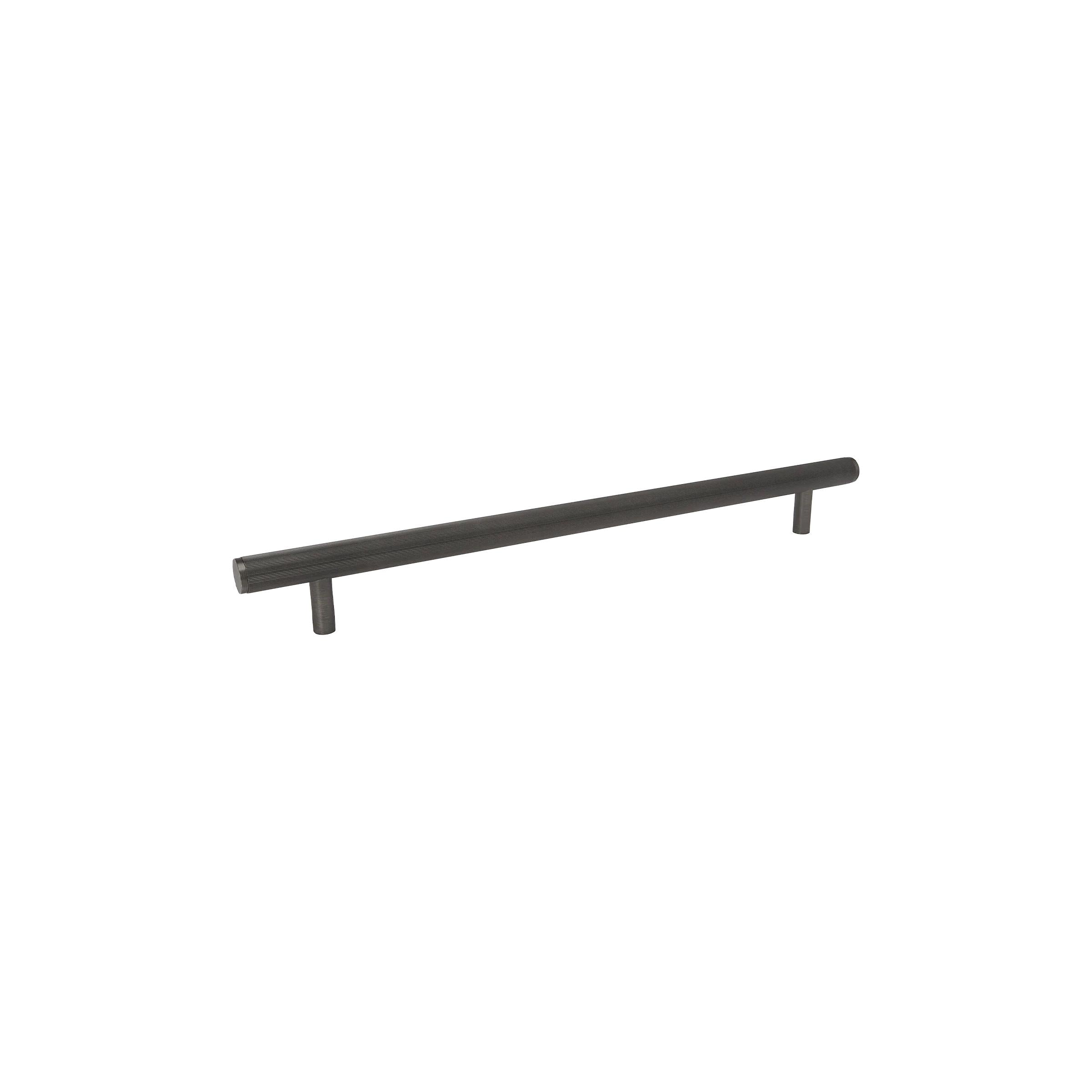 MOMO BELLEVUE LINED DOOR PULL WITH BACK TO BACK FIXING 416MM GUNMETAL in Gun Metal