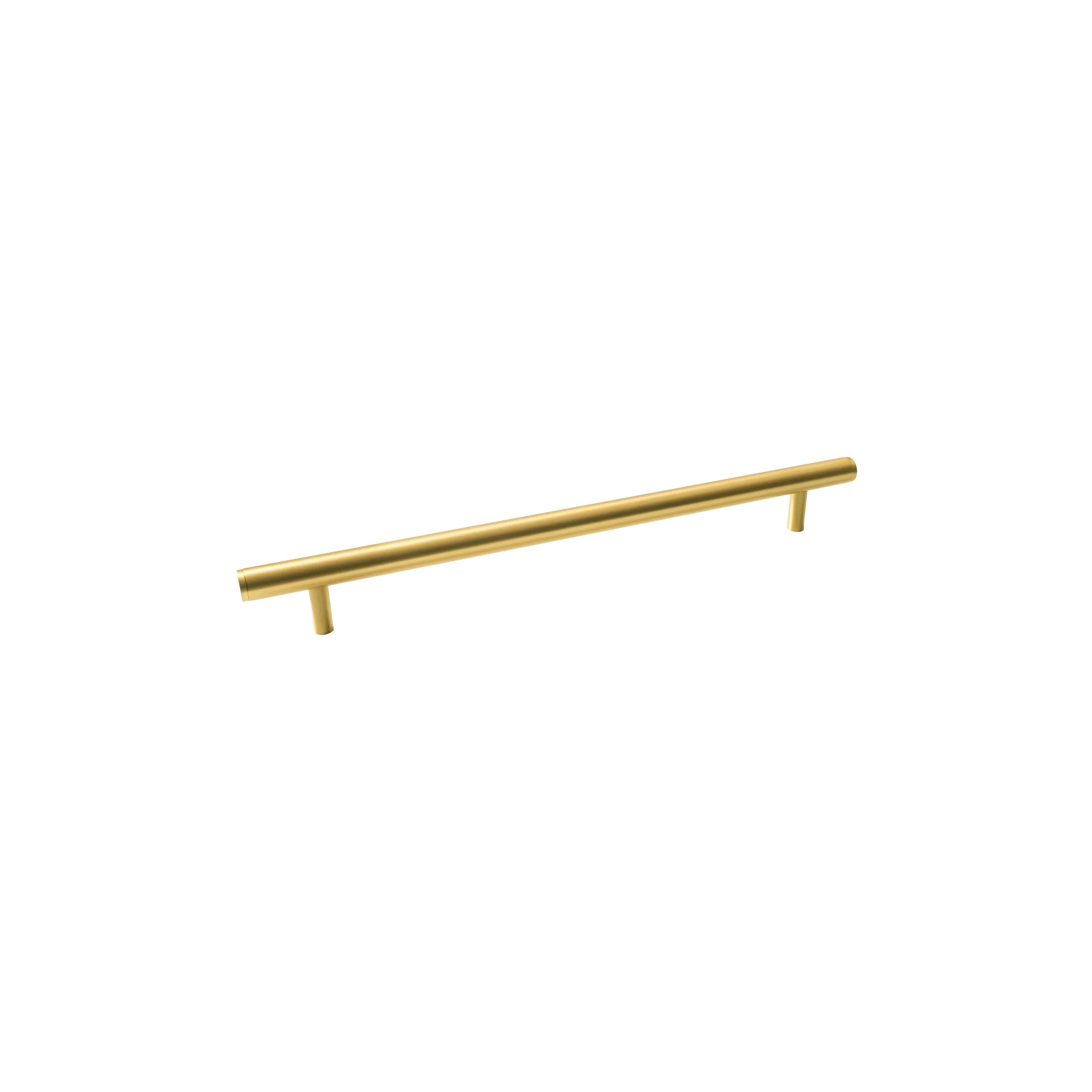 MOMO BELLEVUE PLAIN DOOR PULL WITH BACK TO BACK FIXING 416MM BRUSHED SATIN BRASS in Brushed Satin Brass