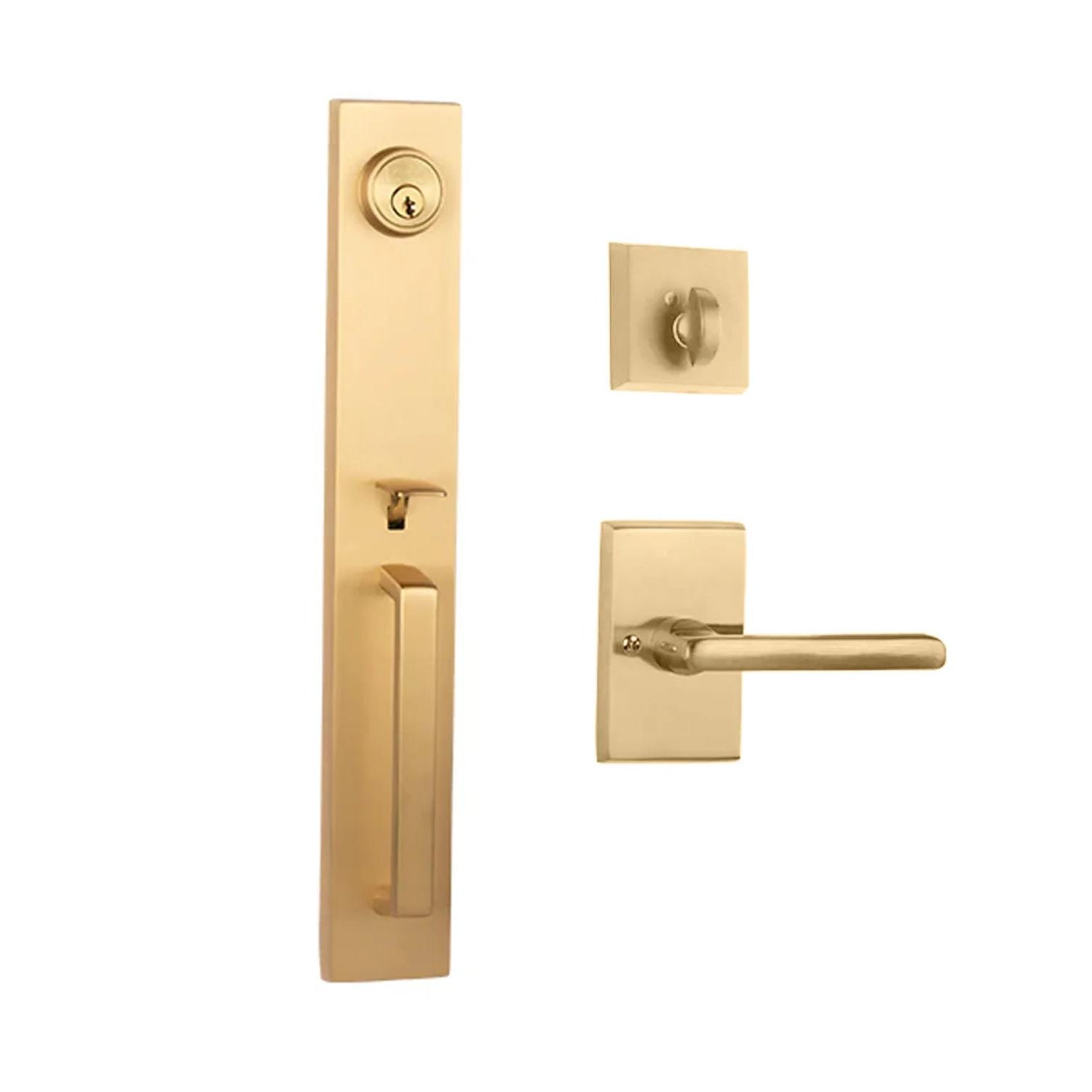 Montpellier Entry S/C w/Straight Lever SB BP in Satin Brass