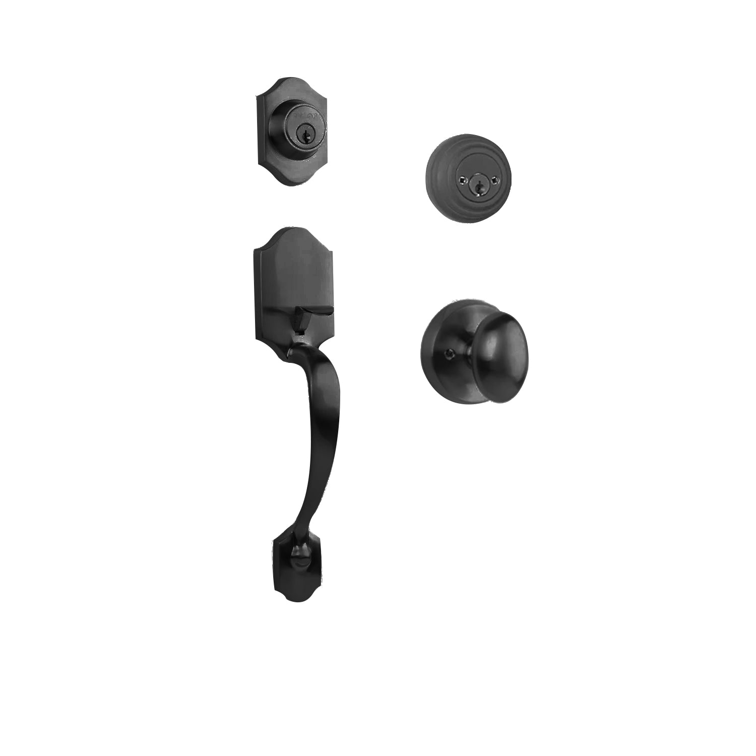 Charente Entry D/C w/Uovo Knob MB BP in Matt Black