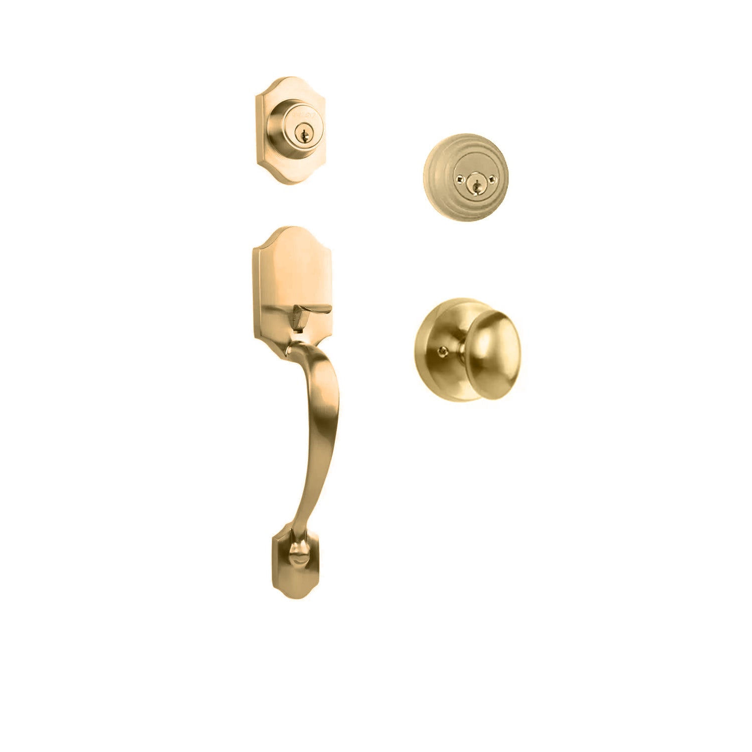 Charente Entry D/C w/Uovo Knob SB BP in Satin Brass