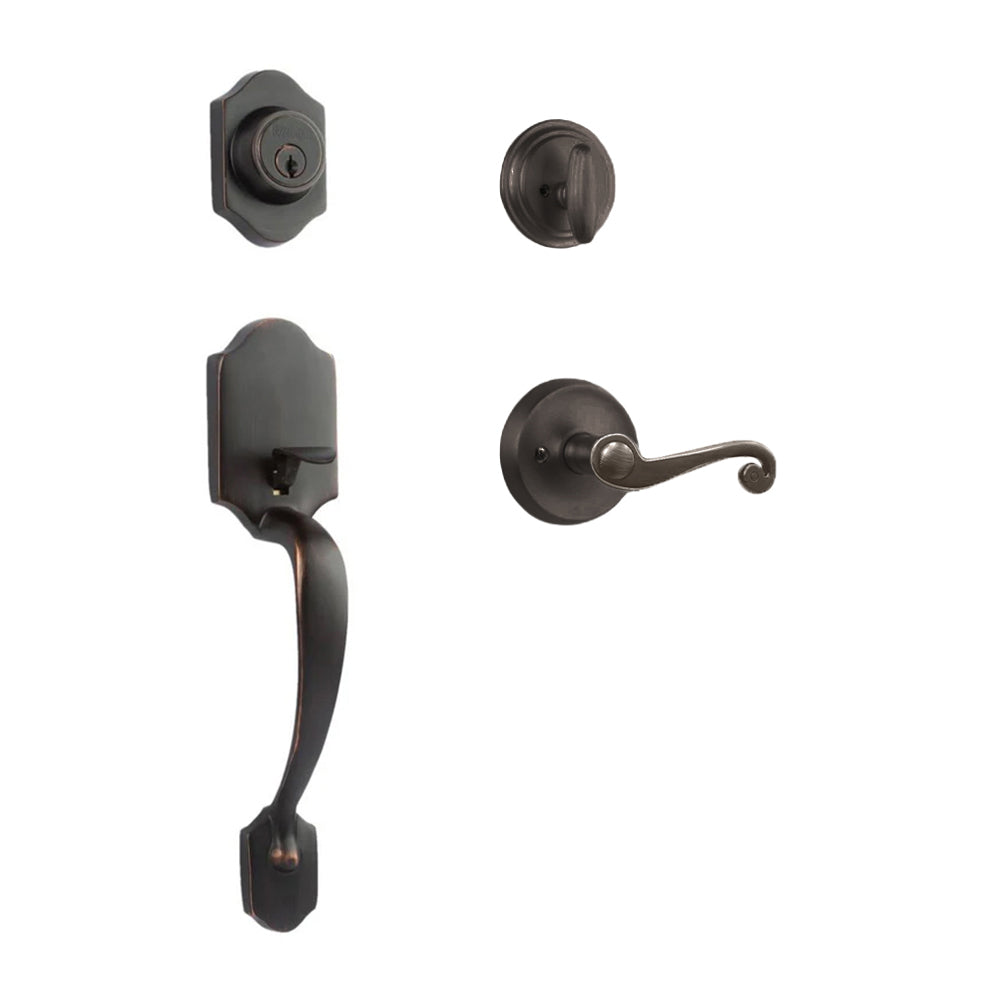N2LOK Charente single cylinder entrance set with spiral lever handle in polished chrome finish, showing the door hardware.