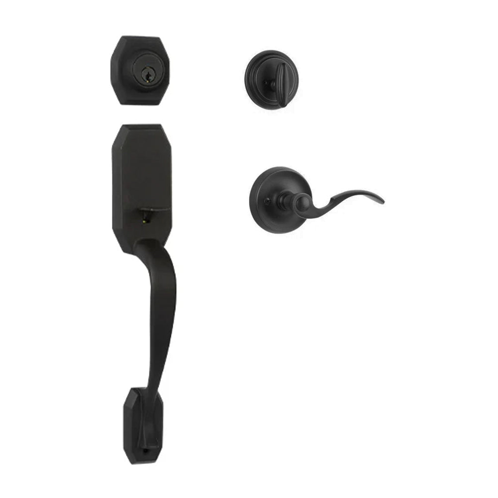 Garrone Entry D/C w/Flutto Lever MB BP in Matt Black