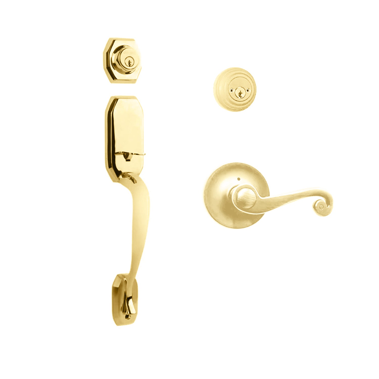 Garrone Entry D/C w/Spira Lever L03 BP in Polished Brass