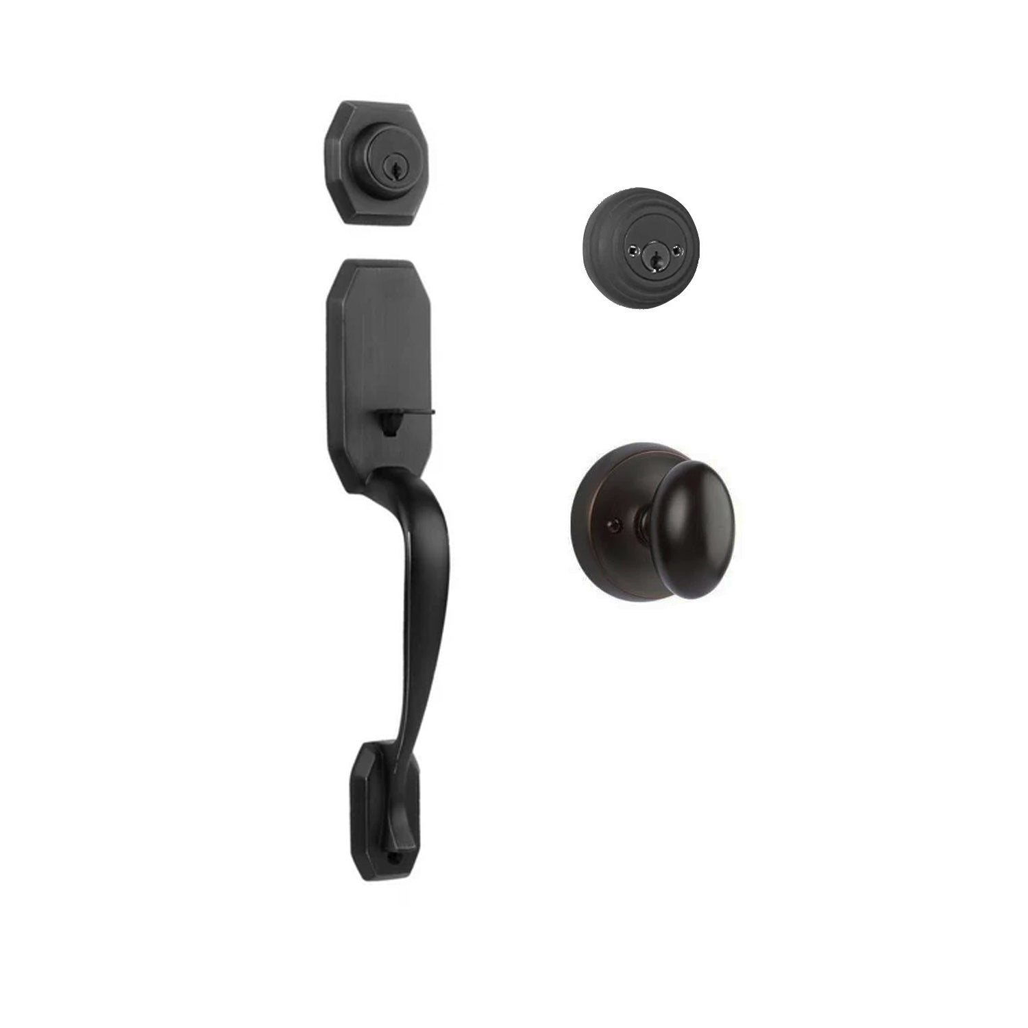 Garrone Entry D/C w/Uovo Knob MB BP in Matt Black